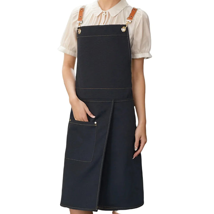 Waterproof Canvas Apron with Pockets and Split-Leg Design