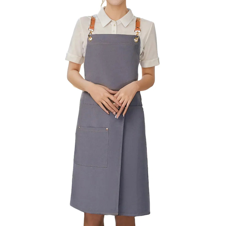 Waterproof Canvas Apron with Pockets and Split-Leg Design