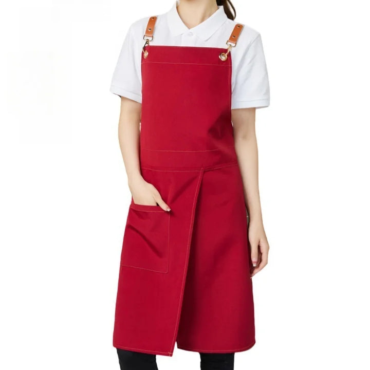 Waterproof Canvas Apron with Pockets and Split-Leg Design