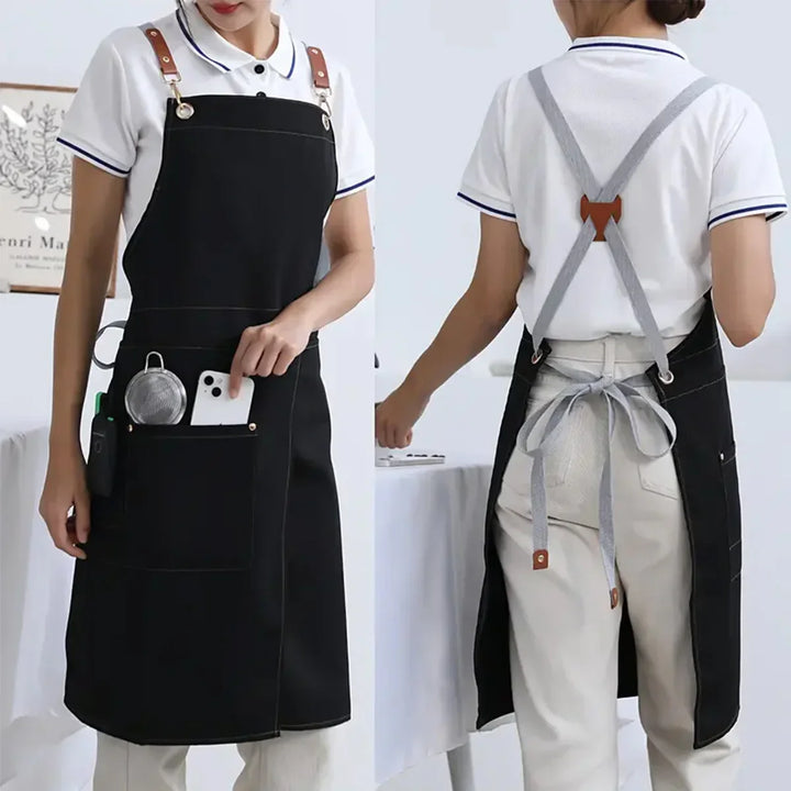 Waterproof Canvas Apron with Pockets and Split-Leg Design