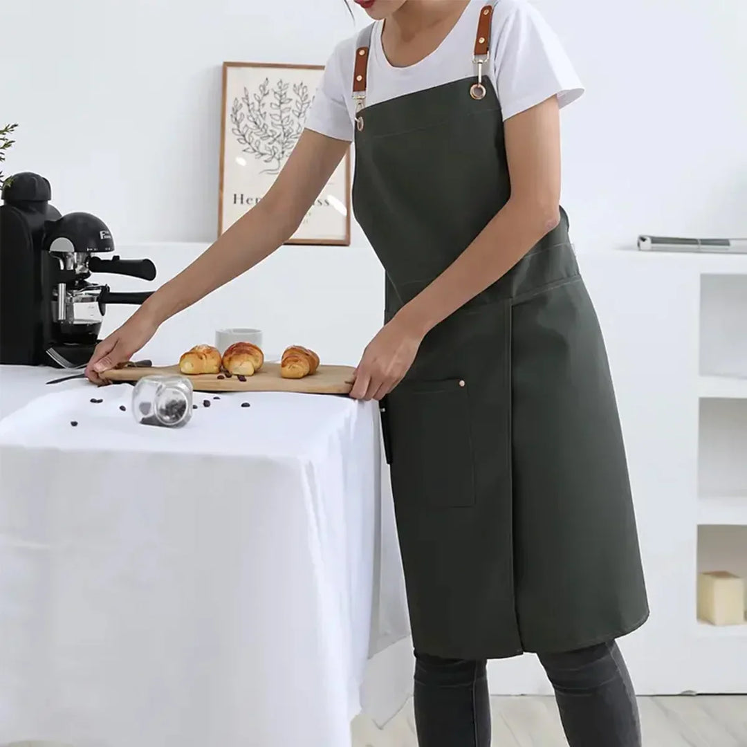 Waterproof Canvas Apron with Pockets and Split-Leg Design