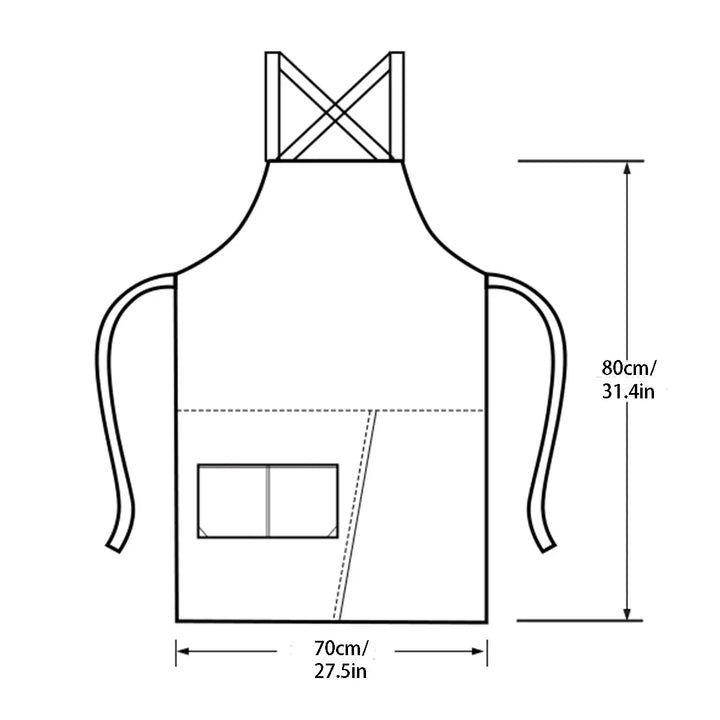 Waterproof Canvas Apron with Pockets and Split-Leg Design