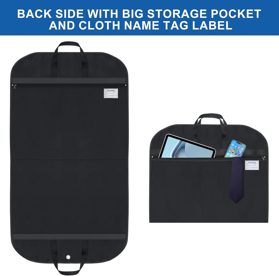 Waterproof Oxford Garment Bag – Suit Cover with Gusset &amp; Pockets (2-Pack)