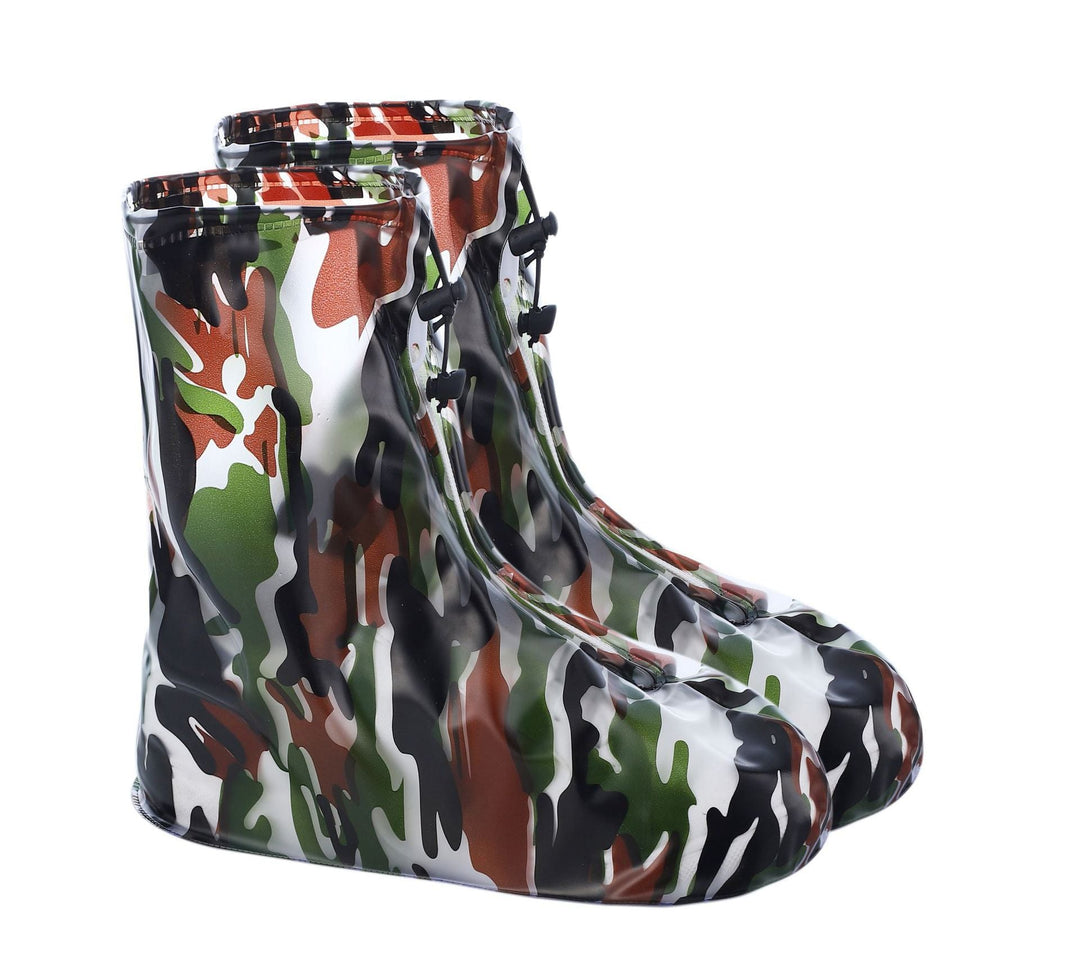 Waterproof Zippered Overshoe Rain Boot Covers with Anti-Slip Sole