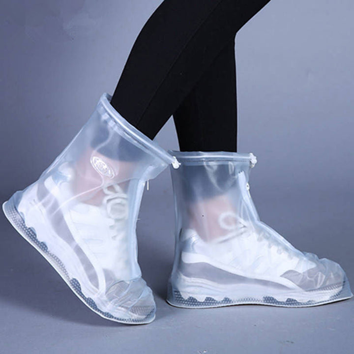 Waterproof Zippered Overshoe Rain Boot Covers with Anti-Slip Sole