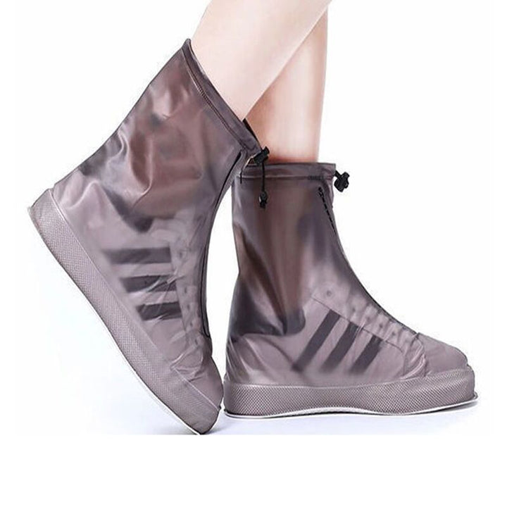 Waterproof Zippered Overshoe Rain Boot Covers with Anti-Slip Sole