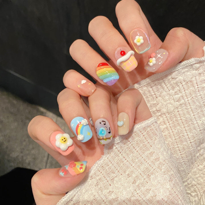 Whimsical Cartoon Design Press-On Nail Set
