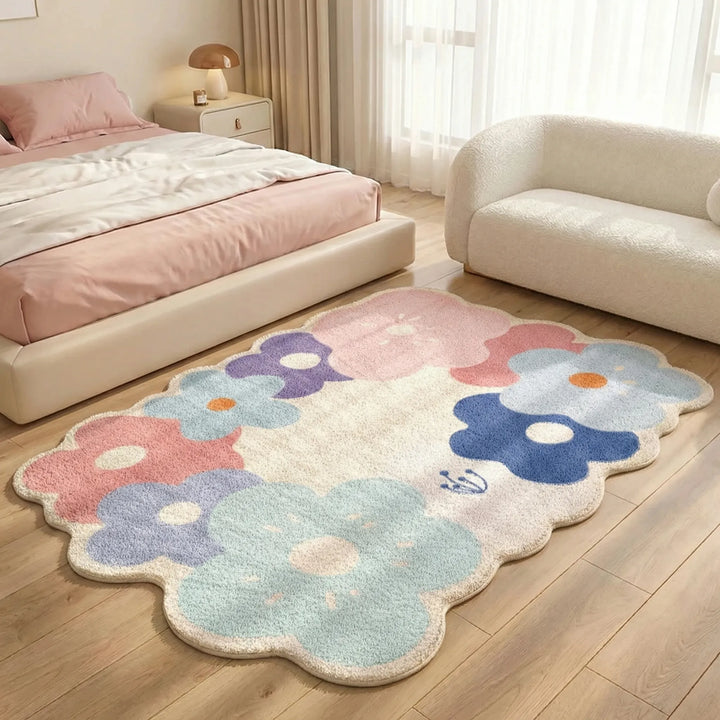 Whimsical Floral Area Rug for Living Room &amp; Bedroom