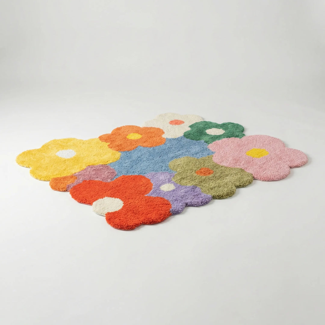 Whimsical Floral Area Rug for Living Room &amp; Bedroom