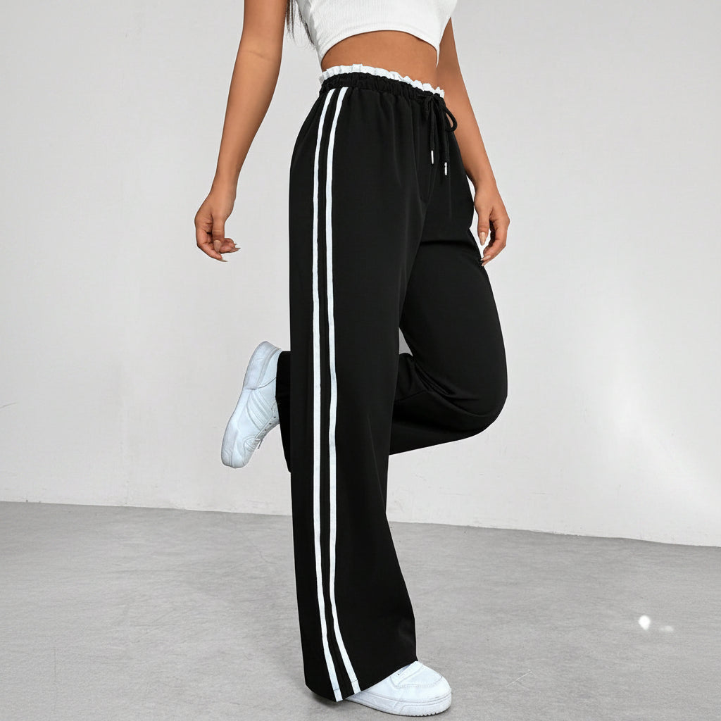 Wide-Leg Sports Pants