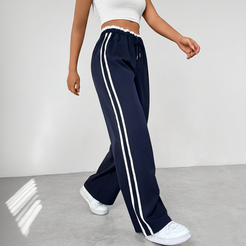 Wide-Leg Sports Pants