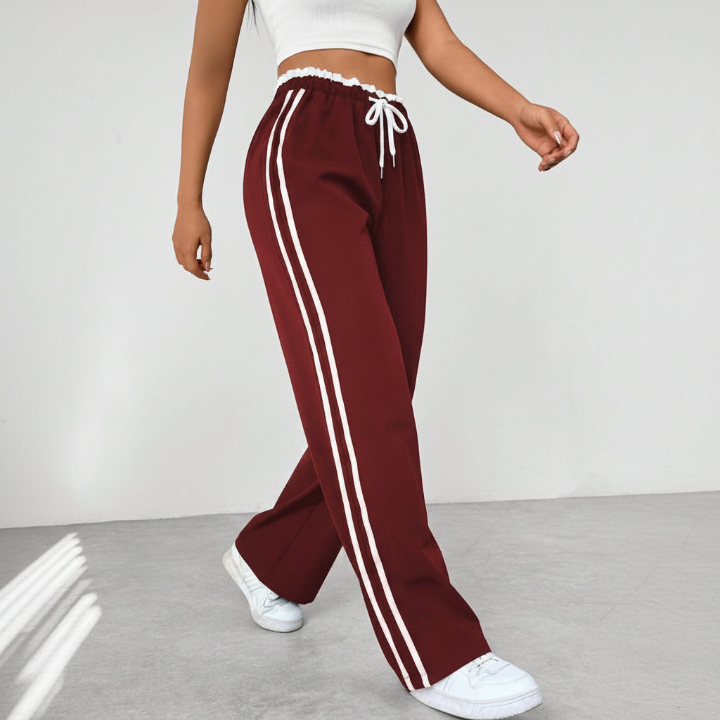 Wide-Leg Sports Pants