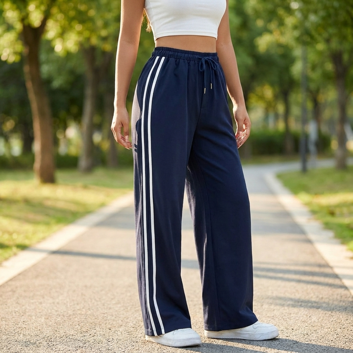 Wide-Leg Sports Pants