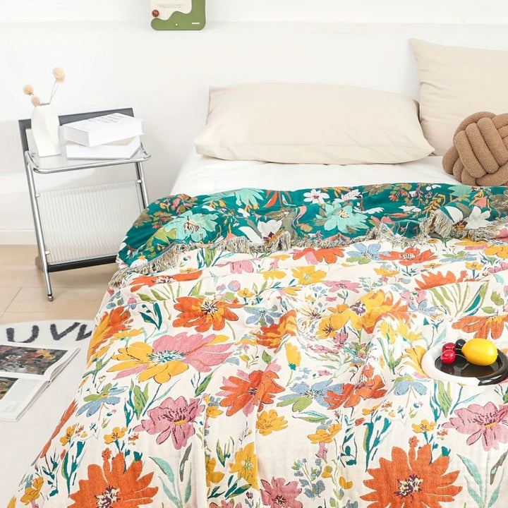 Wildflower Garden Cotton Blanket