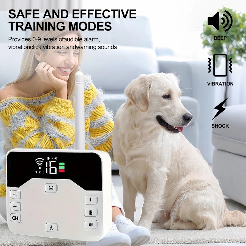 Wireless Fence &amp; Training Collar 2-in-1 - Waterproof &amp; Rechargeable