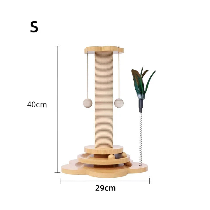 Wooden Cat Toy with Balls