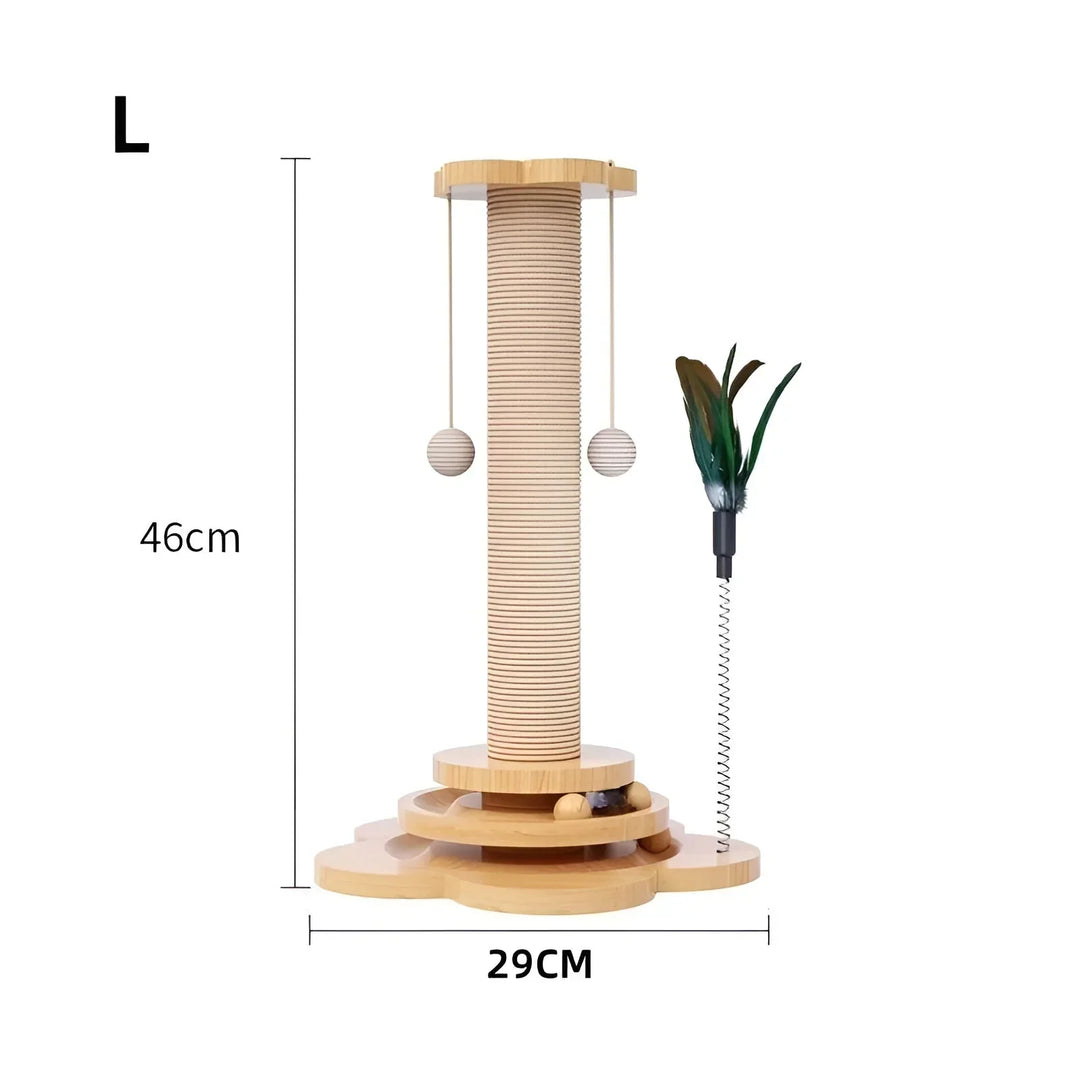 Wooden Cat Toy with Balls