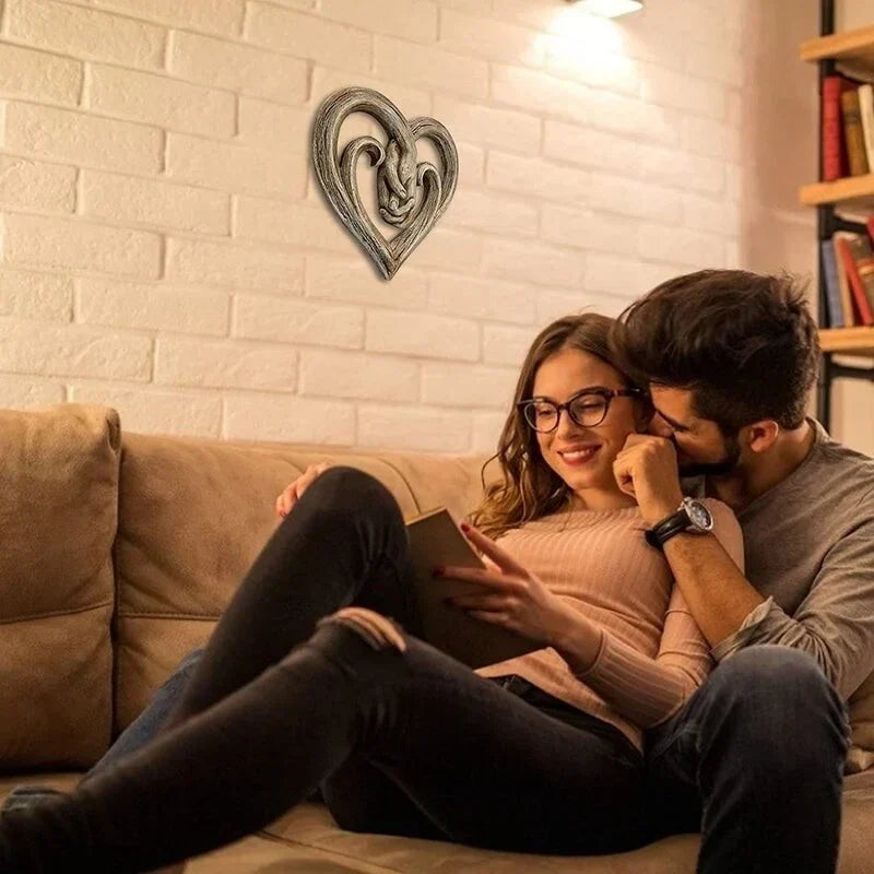 Wooden Heart Wall Decor – Holding Hands Wall Art, Romantic Wall Decoration &amp; Love Gift