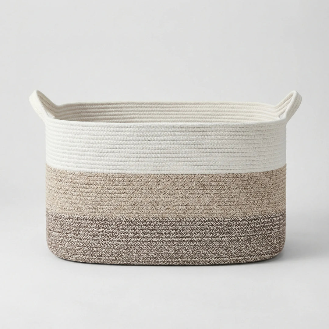 Woven Open Storage Basket with Handles