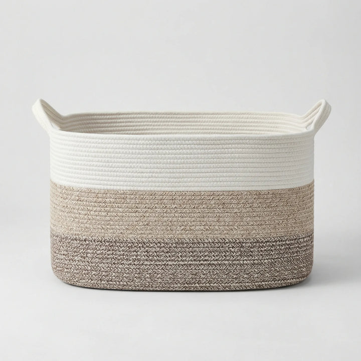Woven Open Storage Basket with Handles