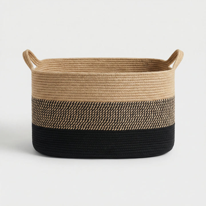 Woven Open Storage Basket with Handles