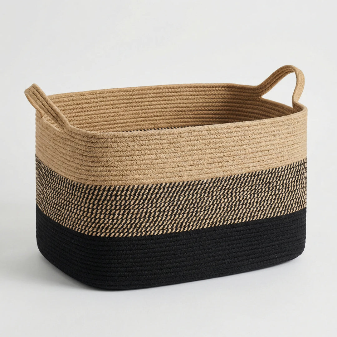 Woven Open Storage Basket with Handles
